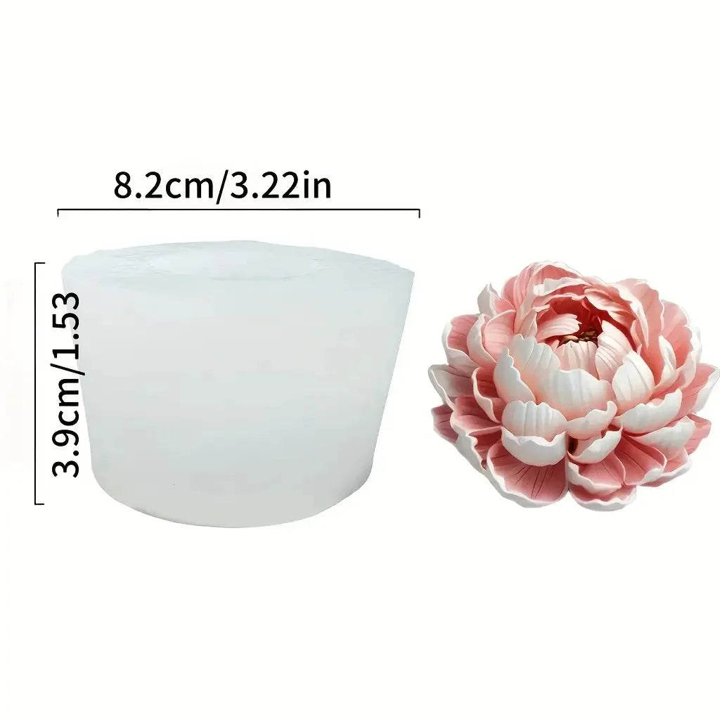 1 Piece 3D Elegant Rose Silicone Mold - Reusable Flexible Mold for Candles, Resin Art, Handmade Soap and Clay Making
