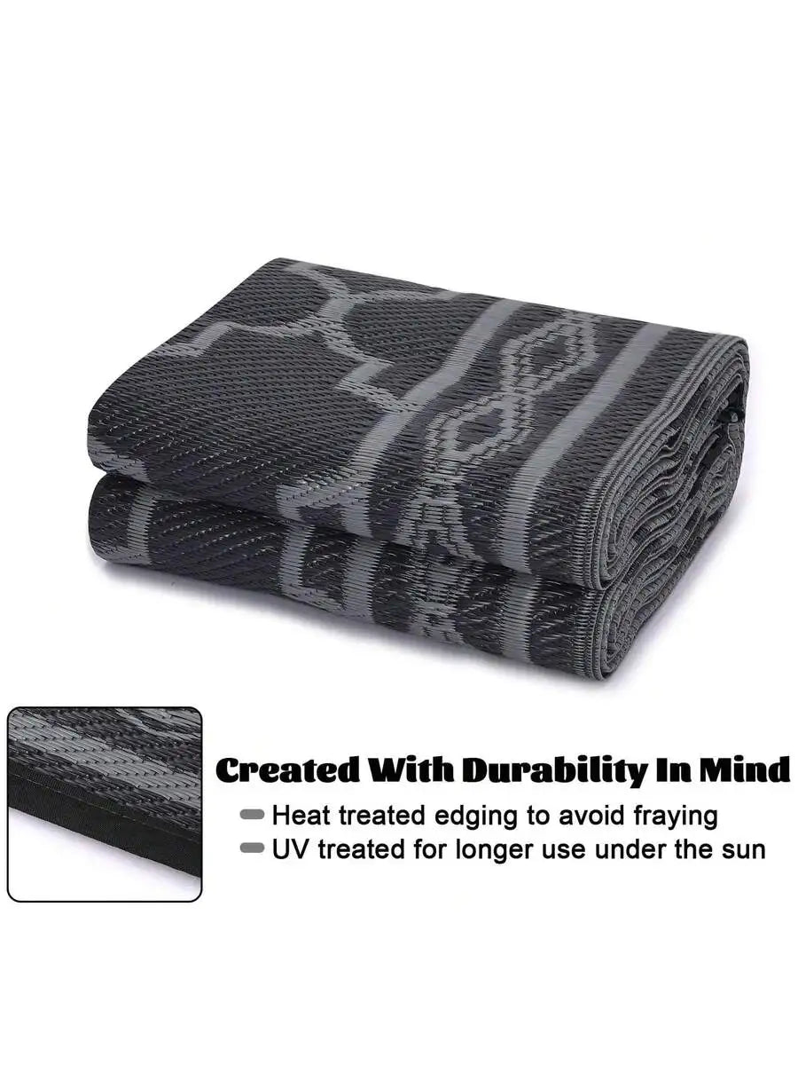 Outdoor Reversible Moroccan Rug Plastic Stain UV Resistant