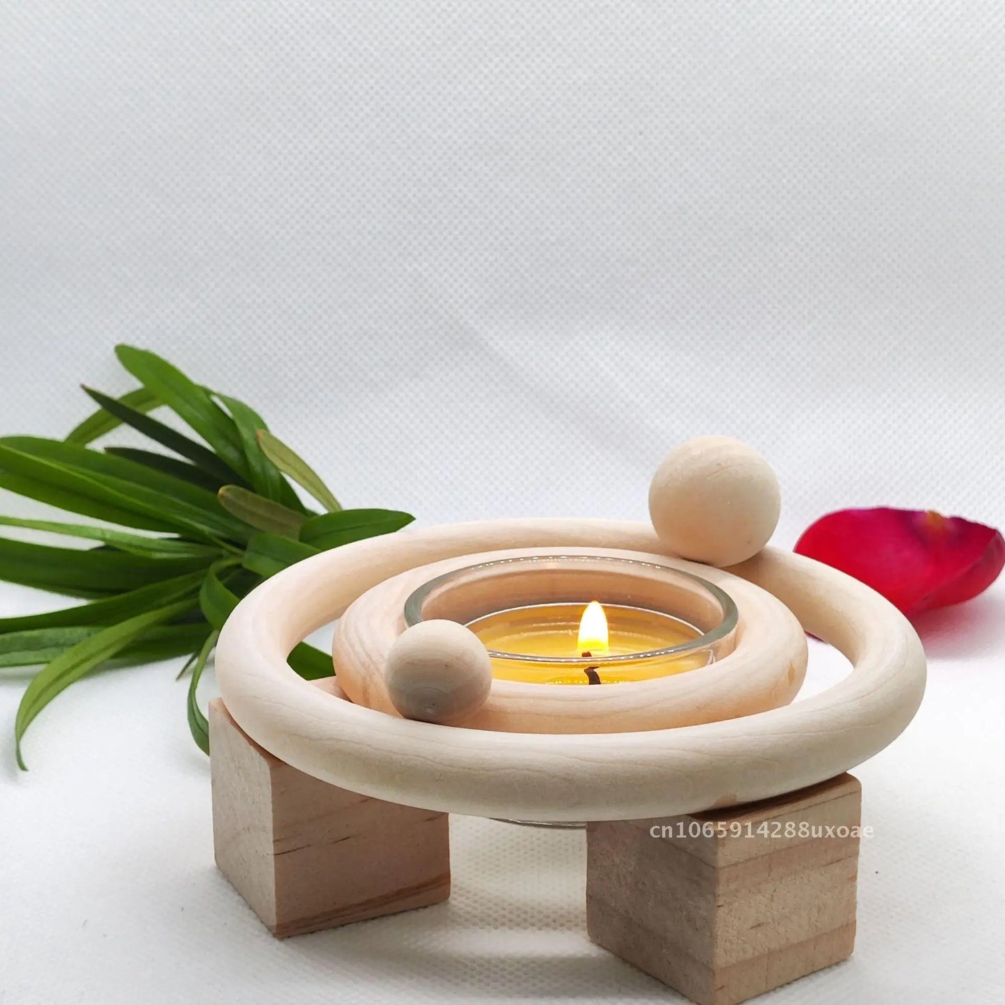 Solar System Theme Wooden Candlestick Orbiting