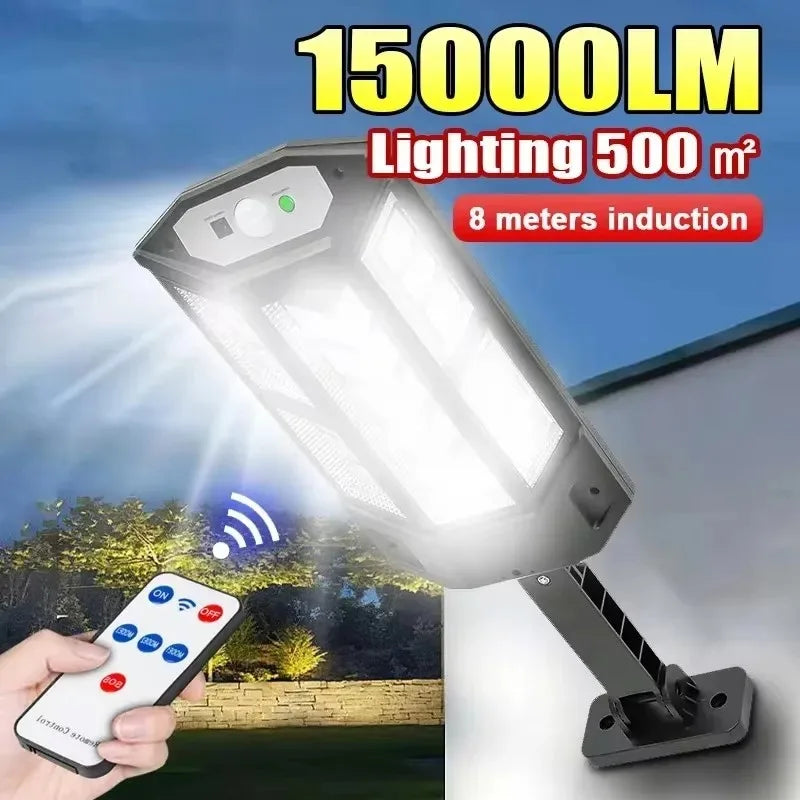 15000LM Irradiation 500㎡ Solar Light Motion Sensor IP65