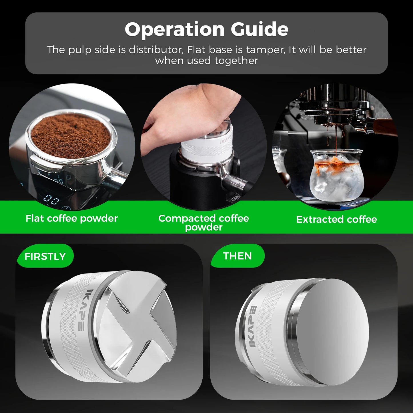 2 in 1 Coffee Tamper Distributor fit for 51/54/58mm