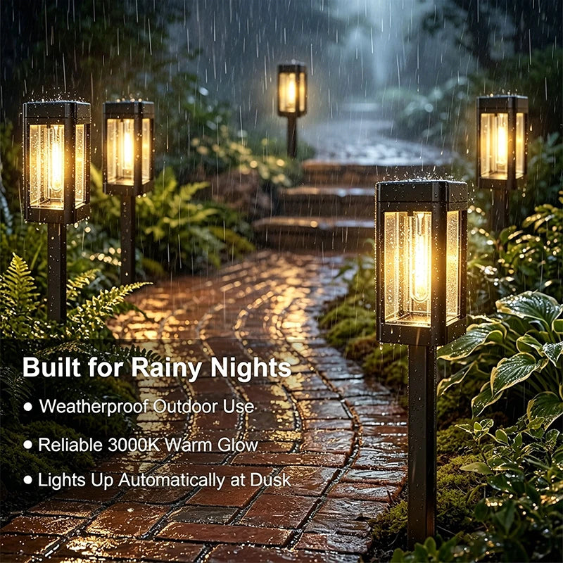 Patio Decor Solar Pathway Lights Outdoor Waterproof LED Bulb Solar