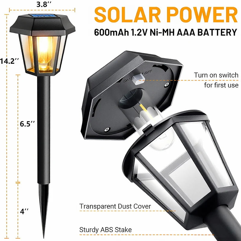 Solar Lights Outdoor Pathway Solar Hexagonal