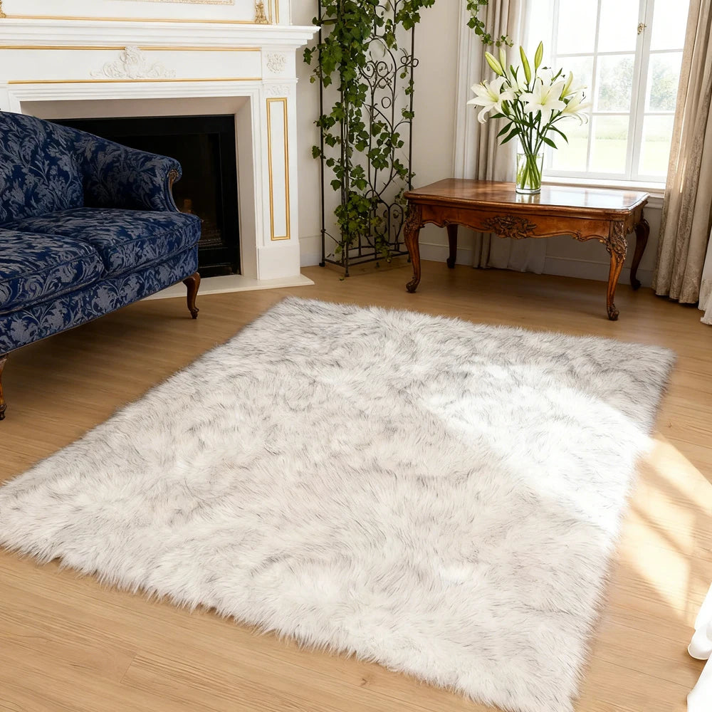 Area Rugs 10x12 Fluffy Fuzzy Furry Rug Faux Sheepskin