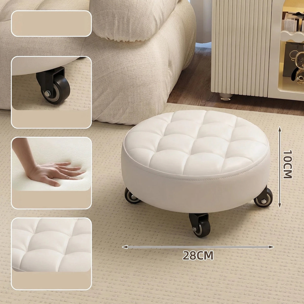 Household Wheeled Low Stools Chairs Wheeled Seam