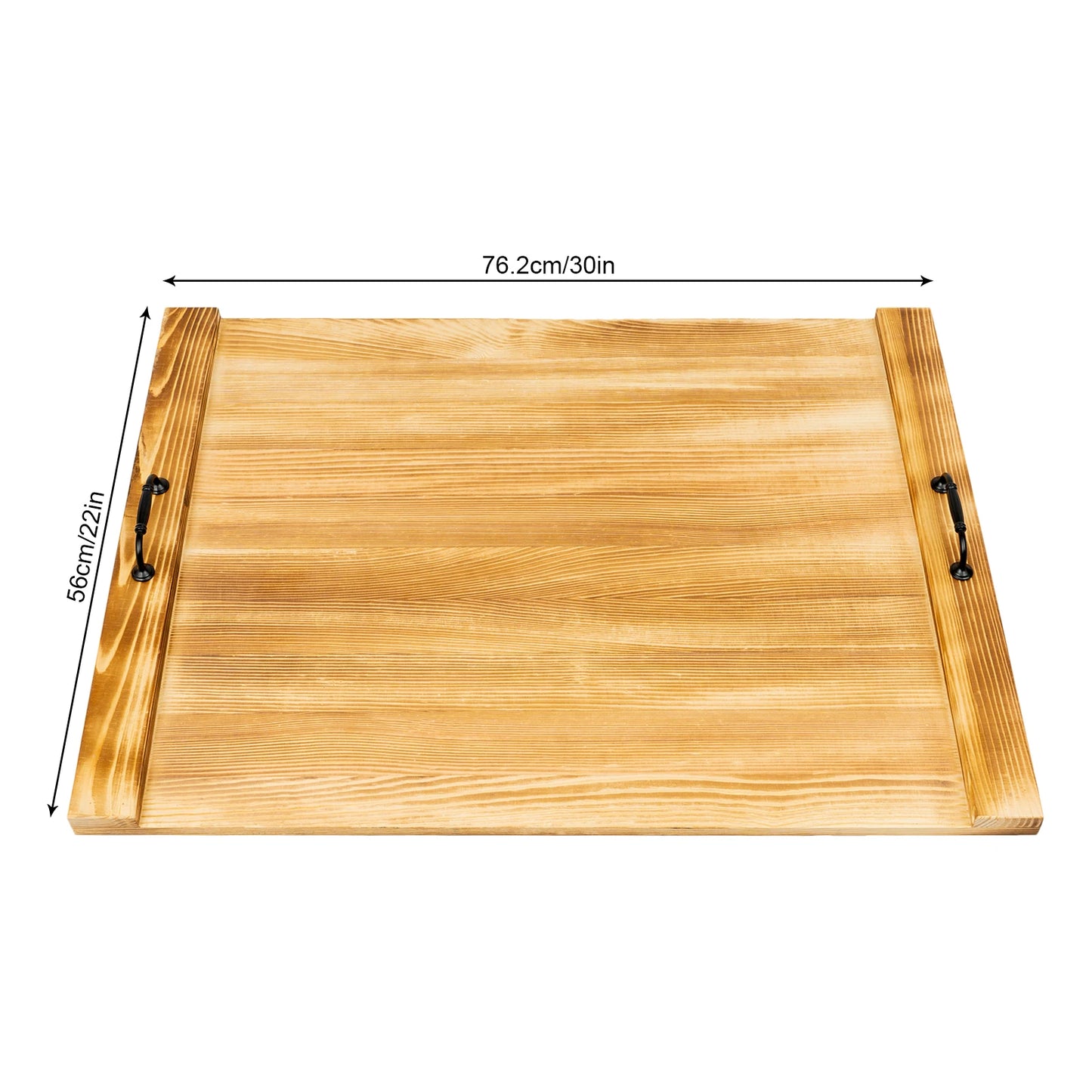 76CM Home Cutting Board with Hand Stove Top Cover Food Placement Plate Wooden Dining Plate