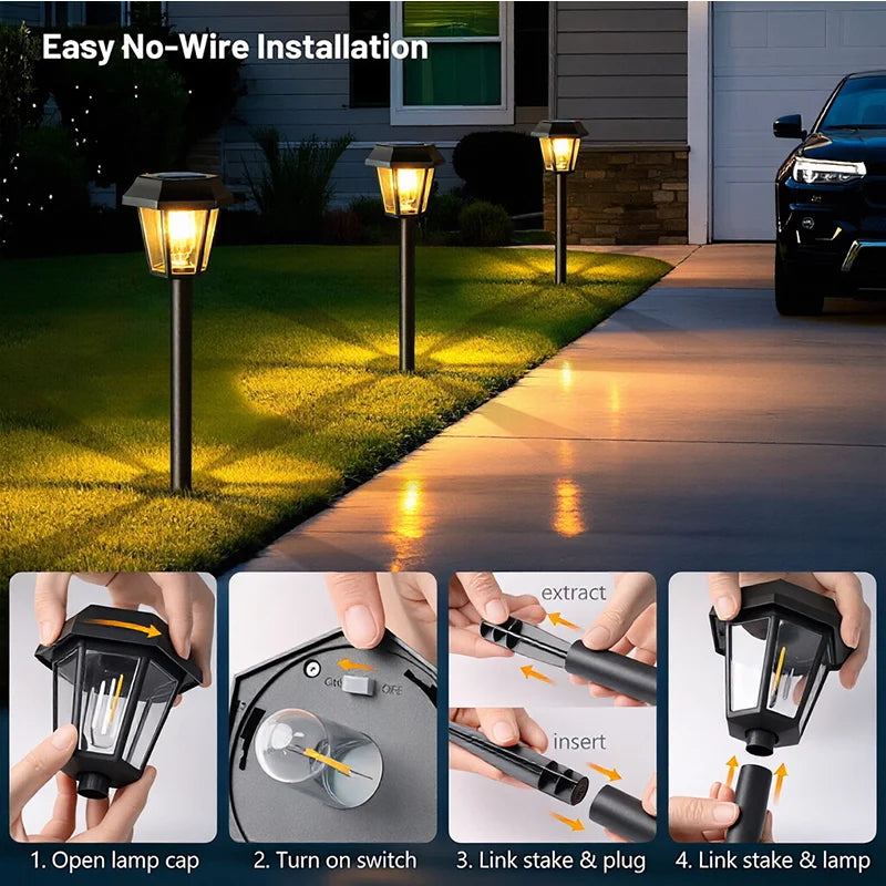 Solar Lights Outdoor Pathway Solar Hexagonal