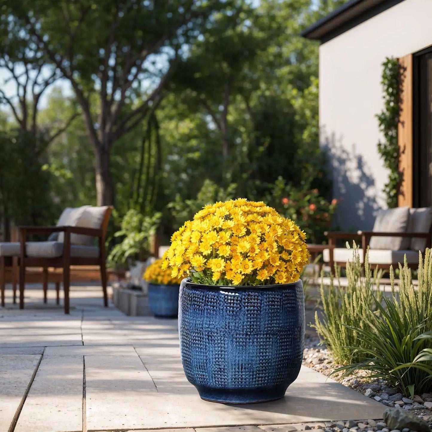 Ceramic Planters, Large Outdoor Indoor Pots, Drainage Hole