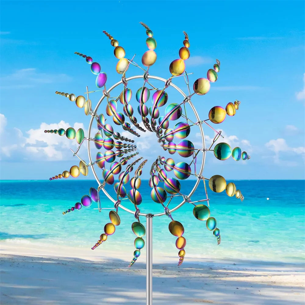 1pc-3D Metal Outdoor Windmill Spinners Wind Catchers