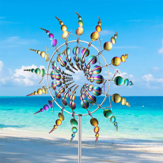 1pc-3D Metal Outdoor Windmill Spinners Wind Catchers