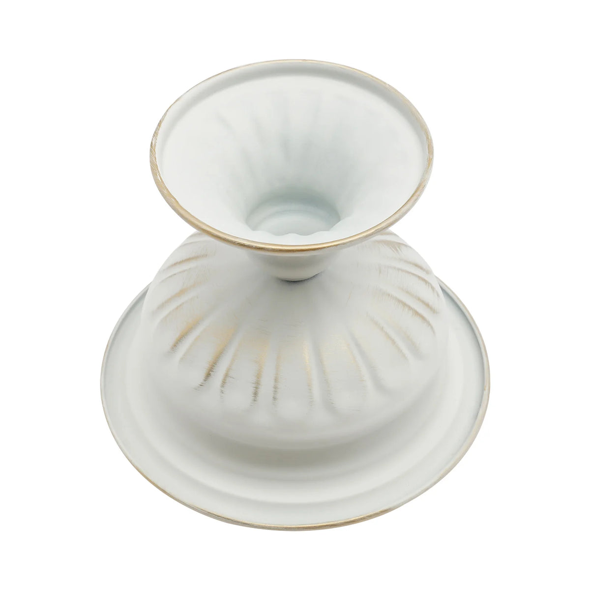 Table Flower Vase White Gold Hourglass Flared Shape 10Pcs