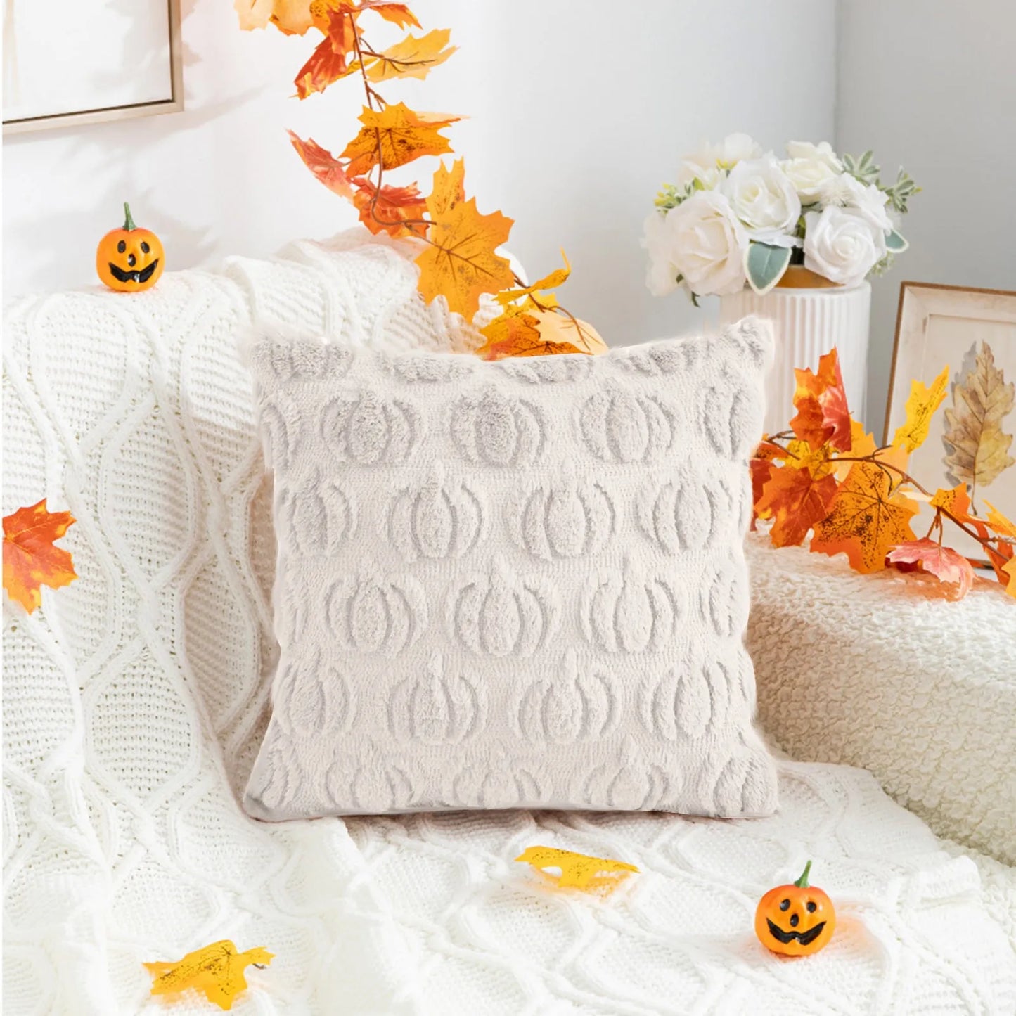 Pumpkin Fall Pillow Covers Halloween Throw Pillow