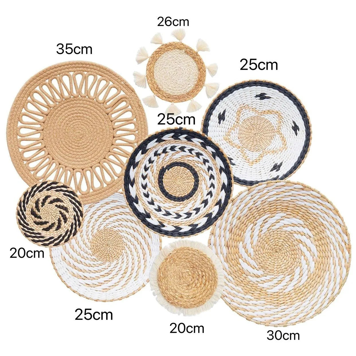 Boho Straw Wall Decor Grass Weaving Woven Tassel Wall Hanging
