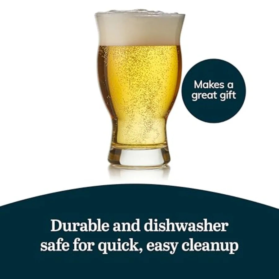 Beer Glasses, Dishwasher Safe Pint Glasses Set of 4