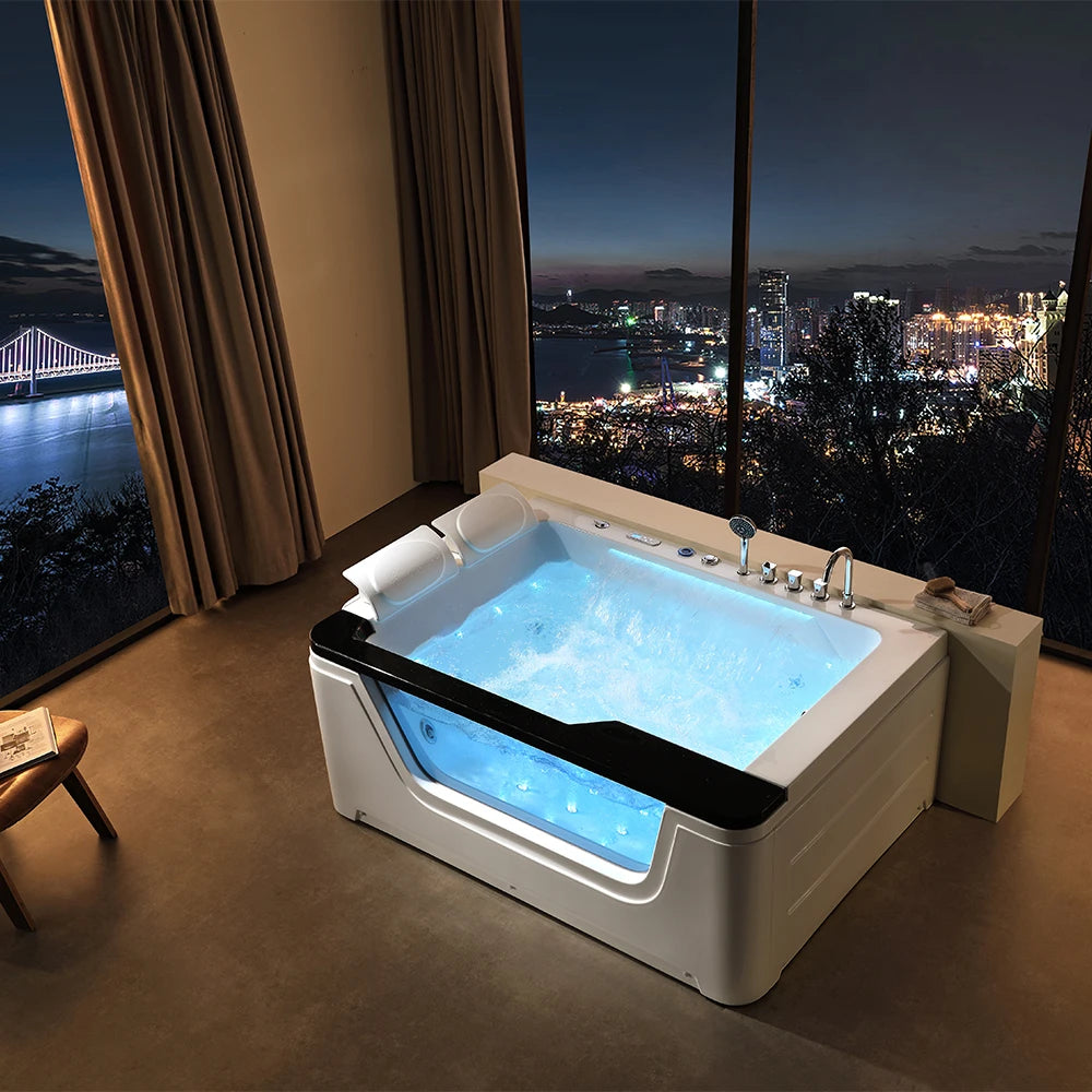 Waterfall Spa Hot Tub 2 Person Free Standing Acrylic Jacuzzie Whirlpools Tub