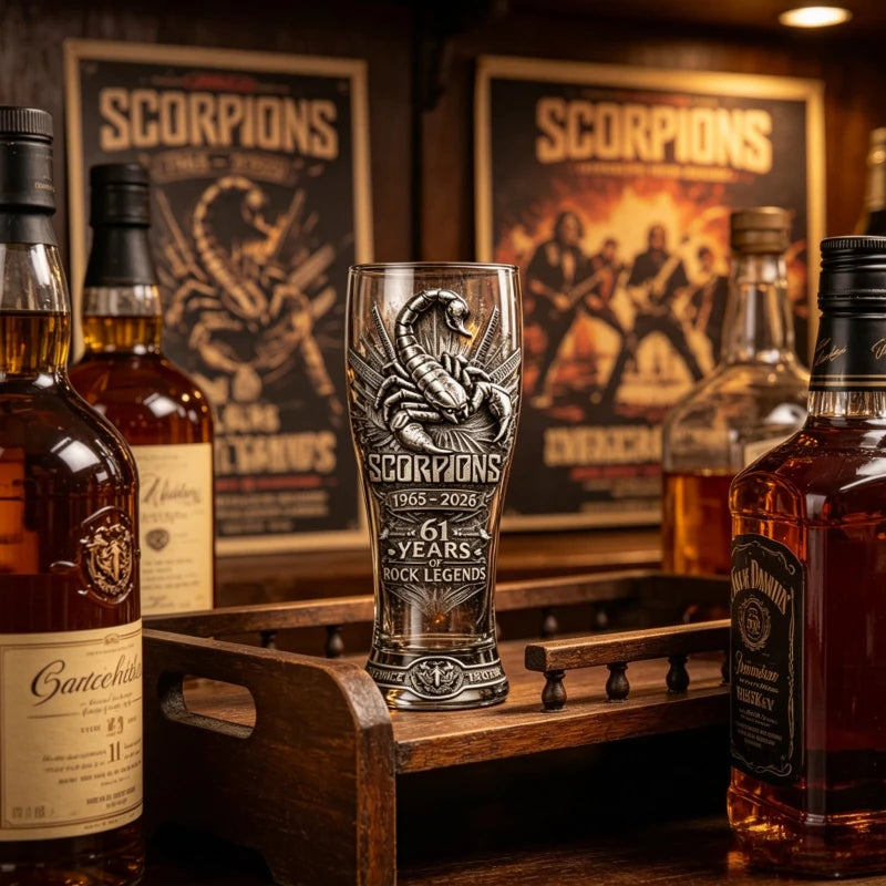 Scorpions Rock Band 61st Anniversary  Embossed Beer Glass