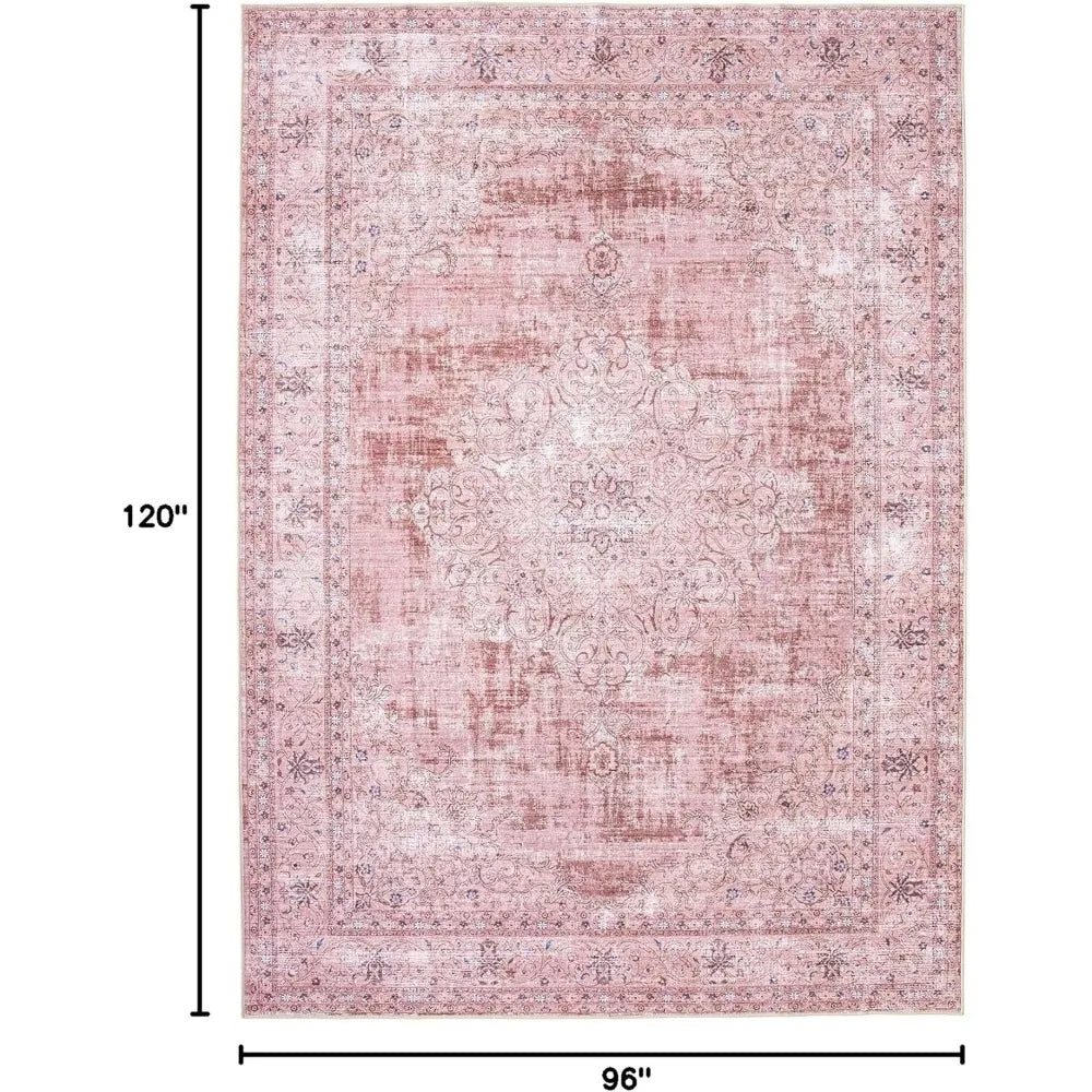 Washable Area Rugs 8x10ft, Foldable Large Carpet