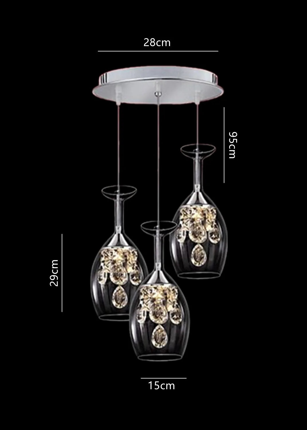 Modern Led Crystal Wine Glasses Chandelier