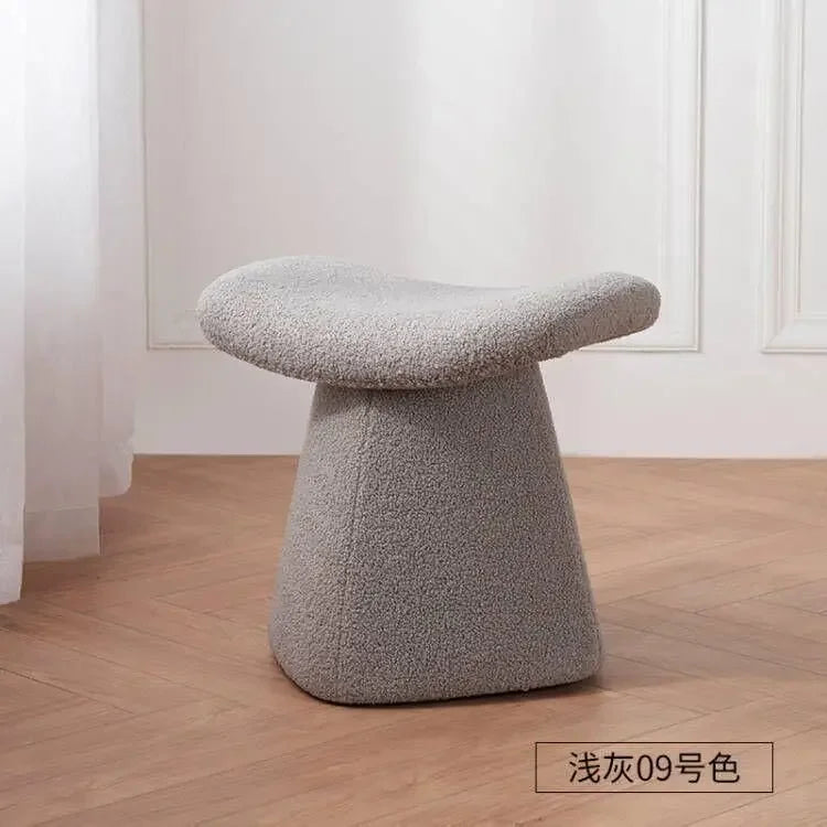 Nordic Ottoman Sitting Pouf Stool - Wooden Vanity Chair
