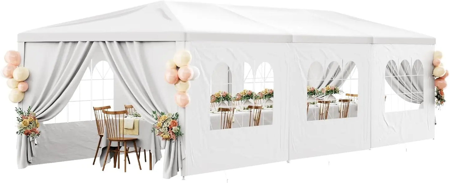 10x30FT White Party Tent Outdoor Canopy, Heavy Duty