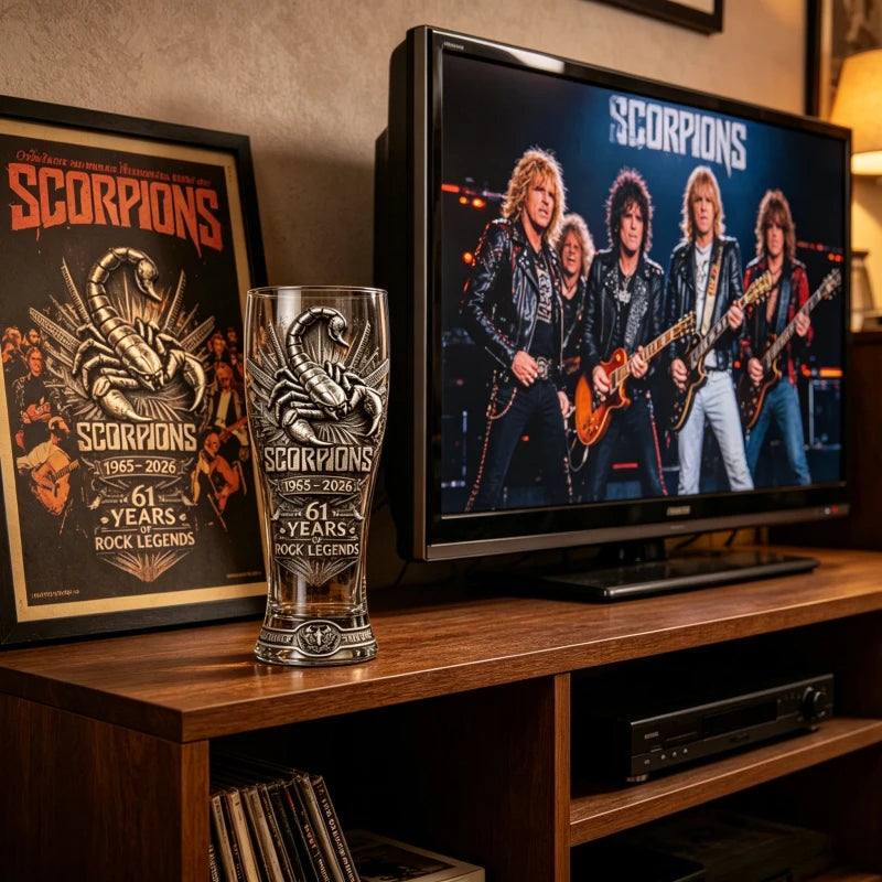 Scorpions Rock Band 61st Anniversary  Embossed Beer Glass