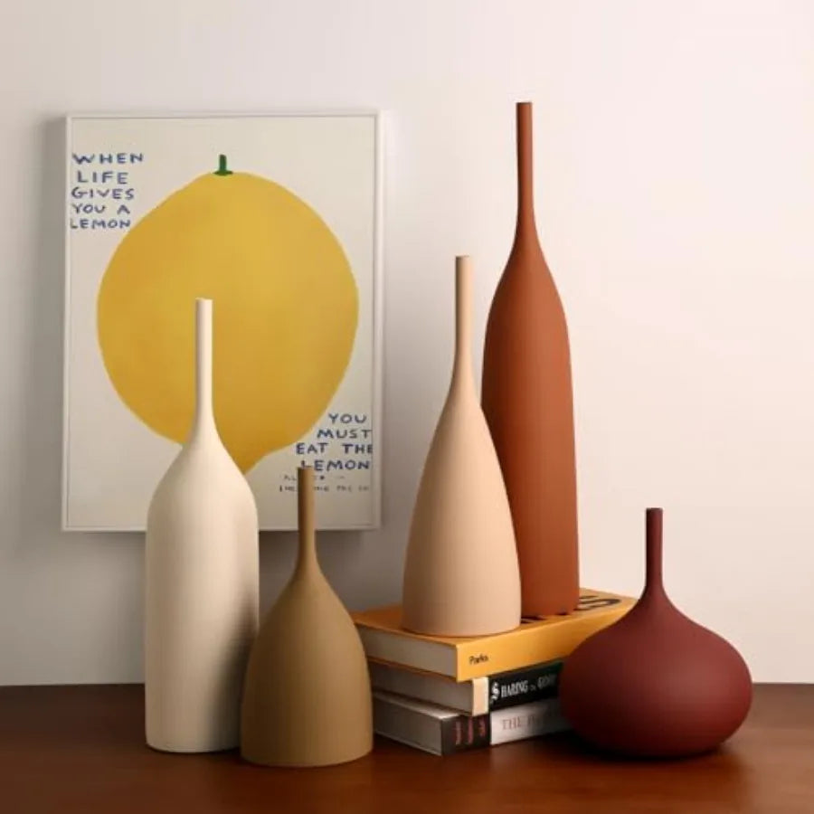 Ceramic Vases Set of 3, Modern Boho Vases