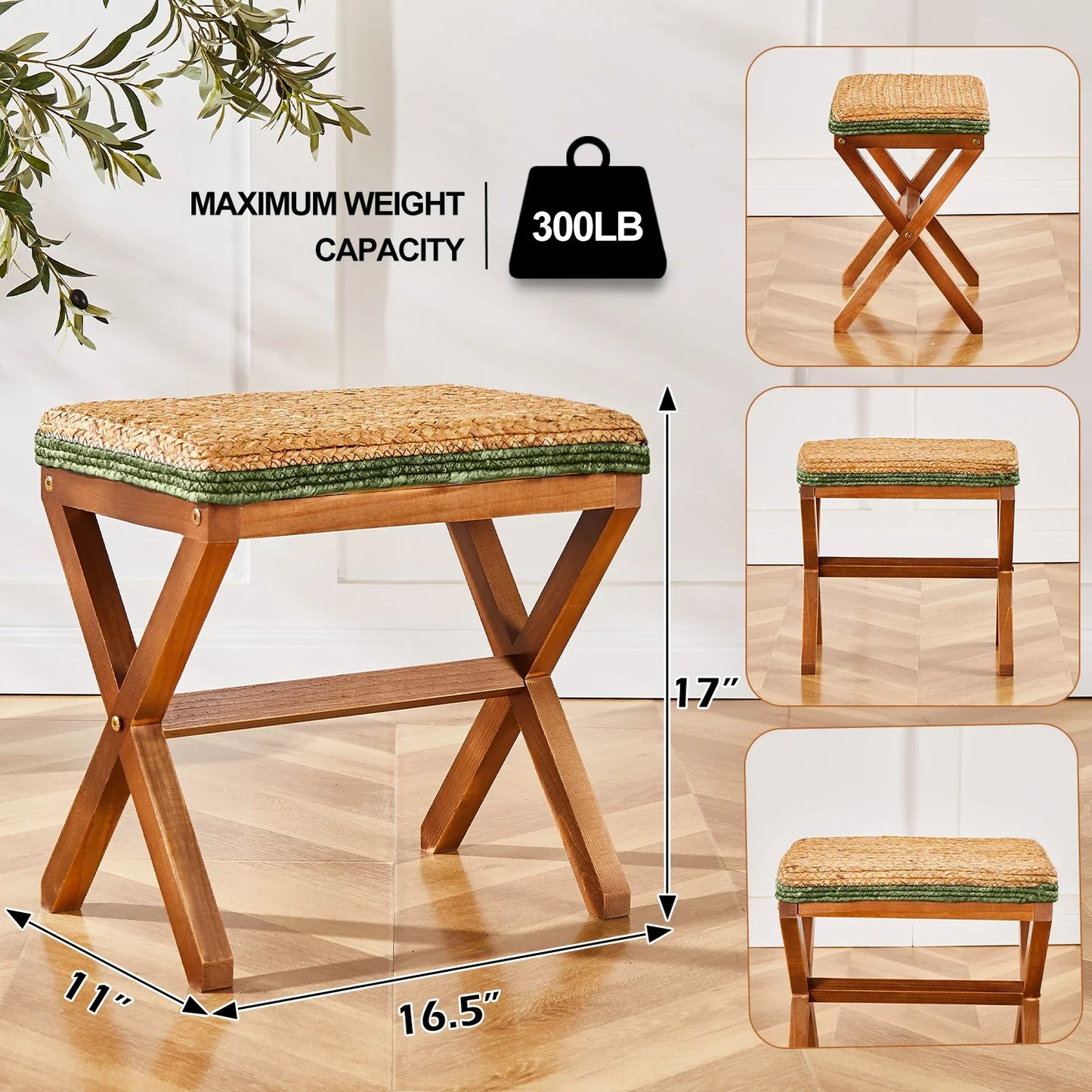 Ottoman Footstool Seagrass  Pouf Ottomans