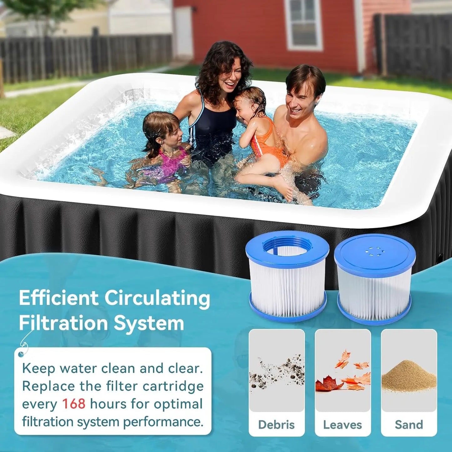Inflatable Hot Tub 4 6 Person 120 Air Jets