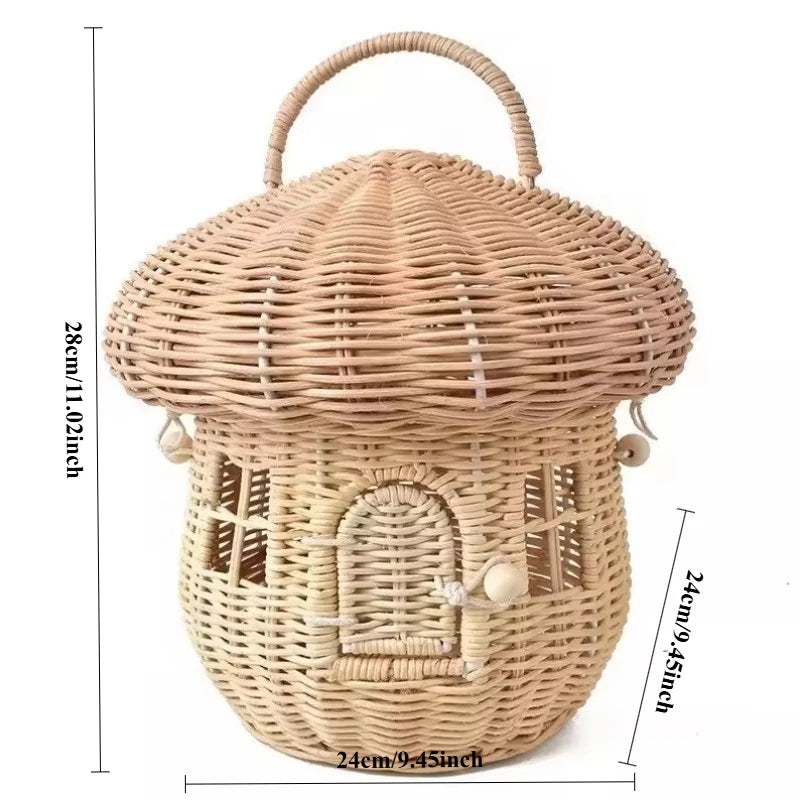 Rattan Woven Mushroom Shaped Basket |