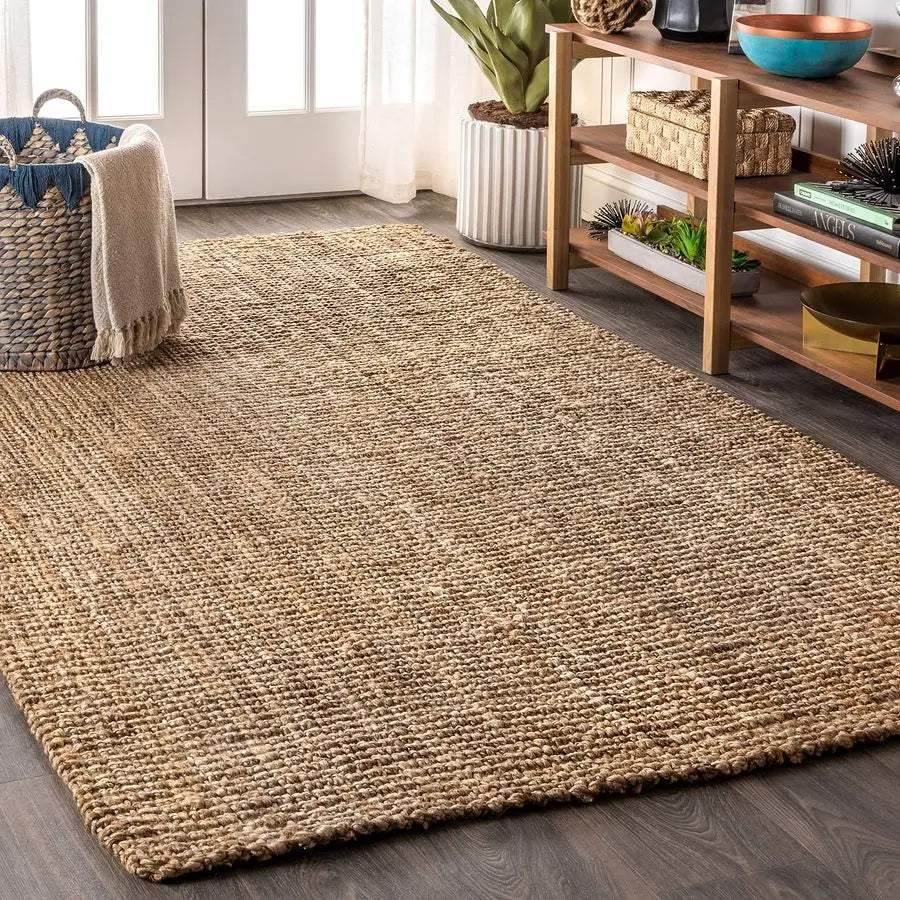 Hand Woven Chunky Jute Indoor Area Rug, 3x5