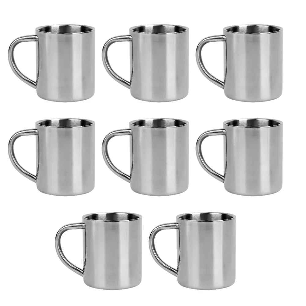 220ML/200ML 10-1PC Metal  Mug Cup Stainless Steel
