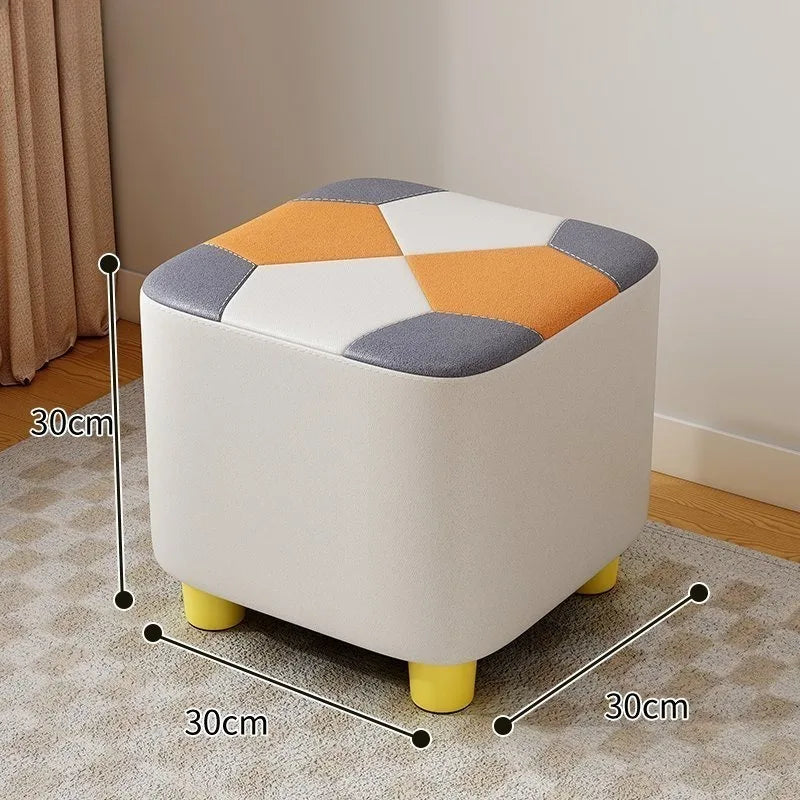 Wooden Waterproof Square Stools Colorful Creative Design