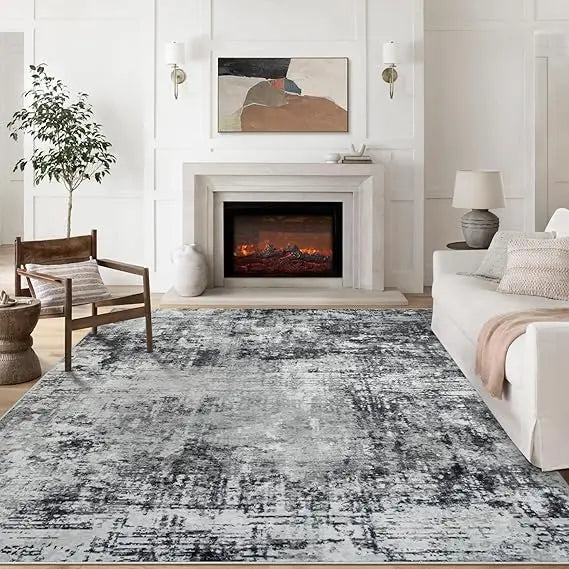 9x12 Feet Modern Washable Area Rugs: Abstract Design