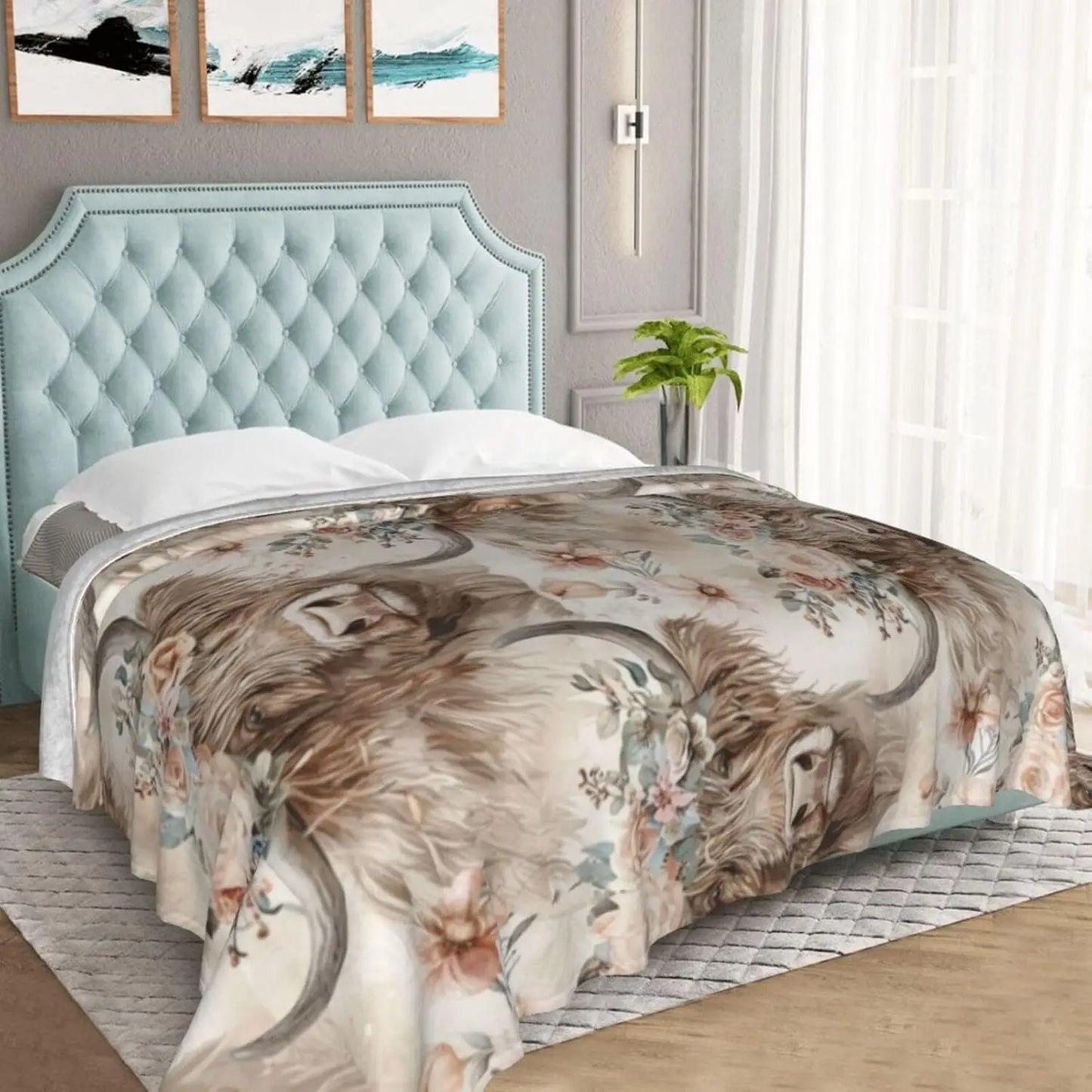 Floral Blanket Gifts  Plush Fleece Throw Blankets, Cozy Soft Warm