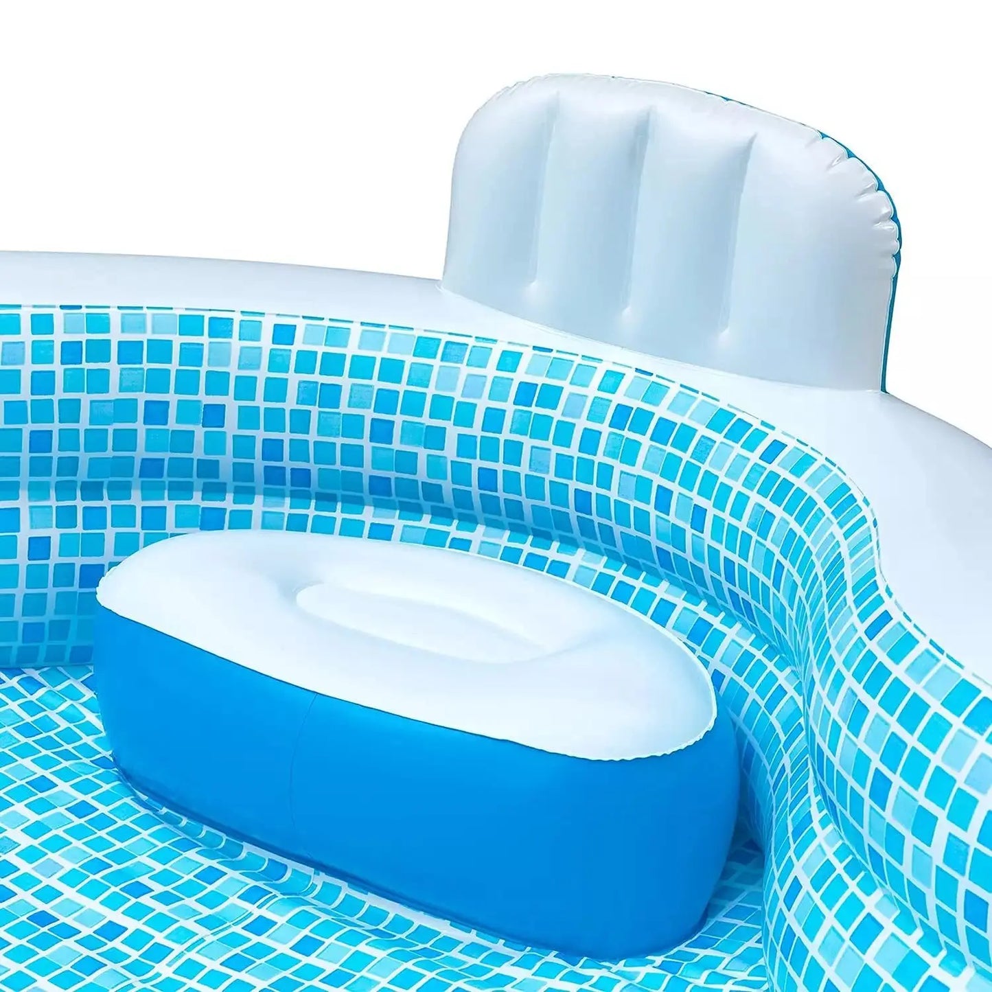 Outdoor Hot Tubs Family Pool 10 Feet Long with 2 Inflatable Seats and Backrests