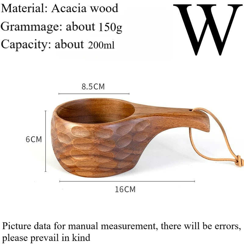 New200ml Outdoor Wood Cup Mug Coffee Milk Acacia-Wood