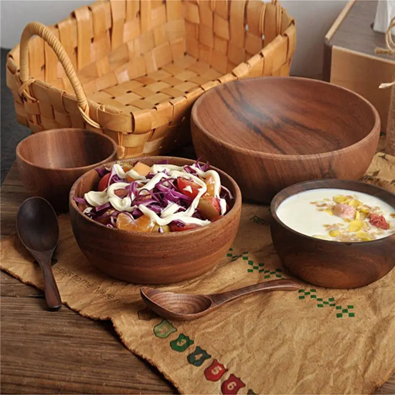 A84E-2X Acacia  Wooden Bowl 5.1X2.4Inch