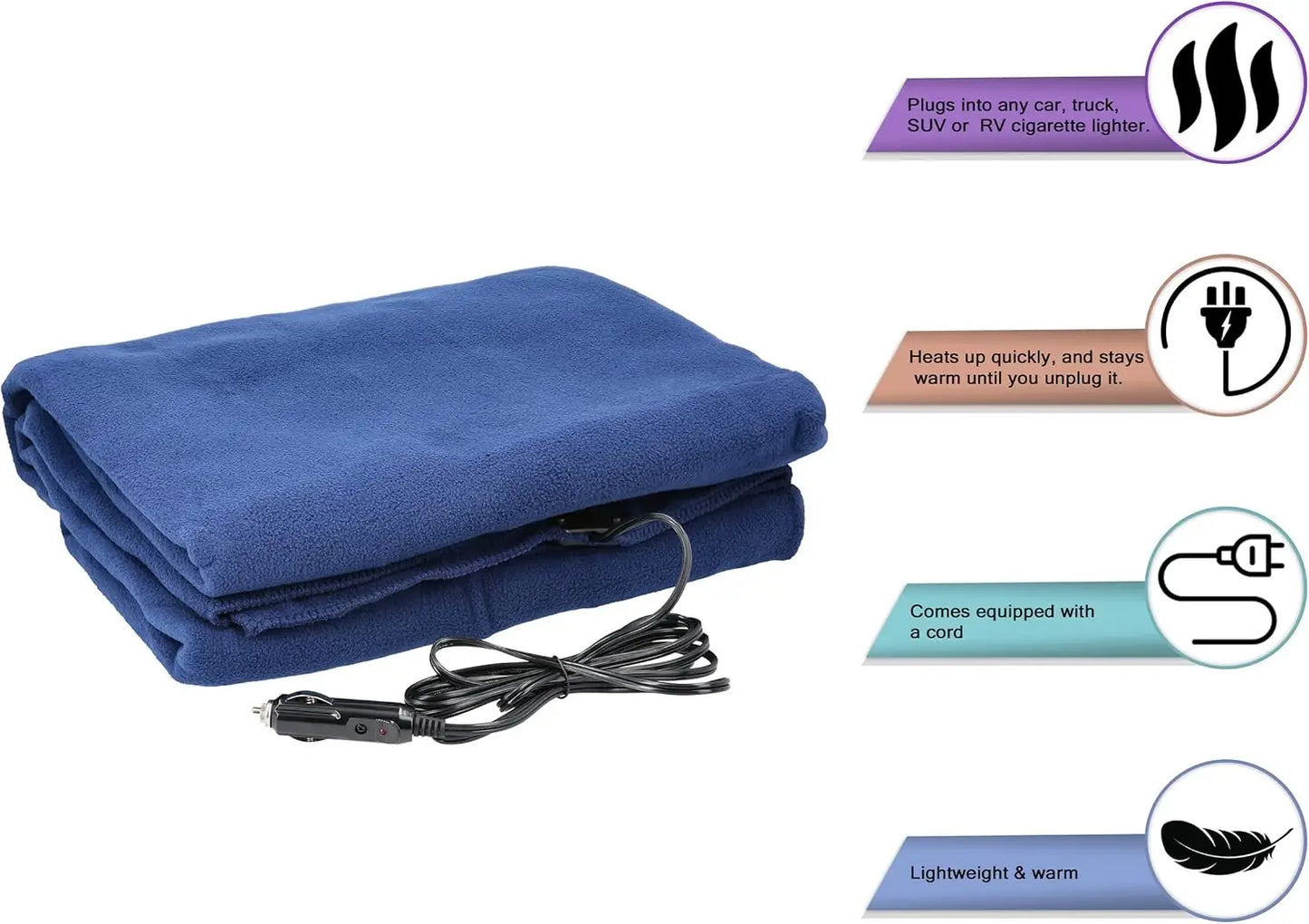 Heated Blanket for vehicle - Portable Winter Accessory