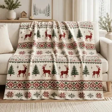 Pattern Flannel Throw Blanket, Warm Cozy Blanket