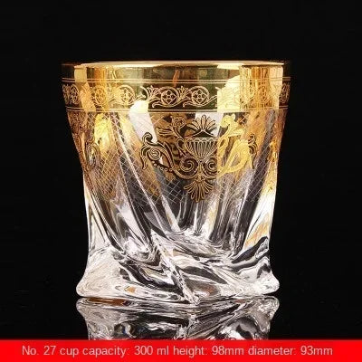 Palace style crystal glass with gold line beer mug