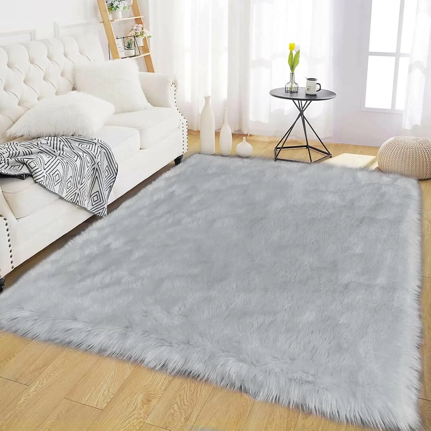Area Rugs 10x12 Fluffy Fuzzy Furry Rug Faux Sheepskin