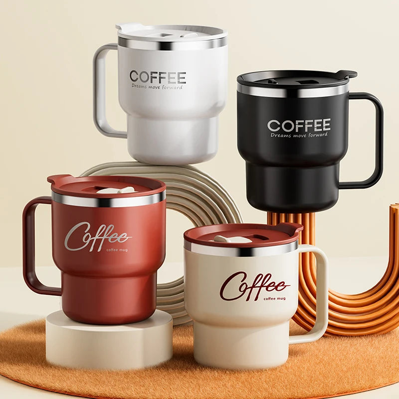 304 Stainless Steel Double Wall Insulated Coffee Cup With Handle