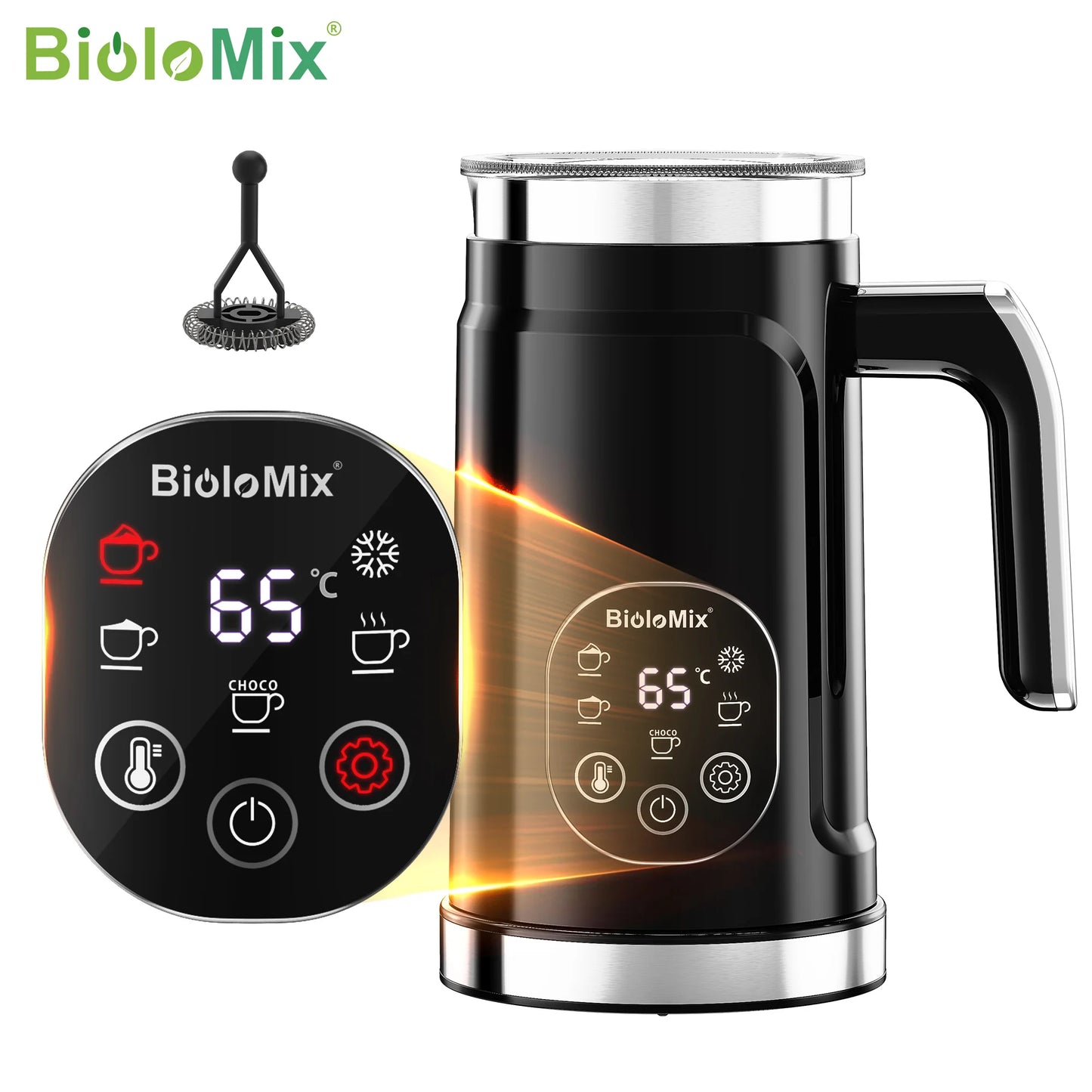 BioloMix 5-in-1 Milk Frother with LED Touch Screen