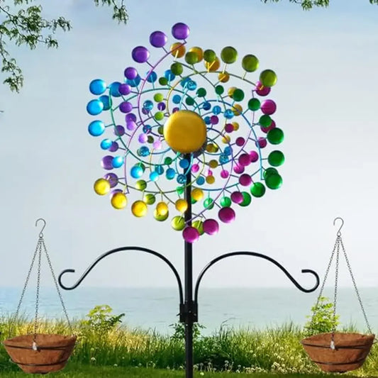 Metal Outdoor Wind Spinner Garden Windmill