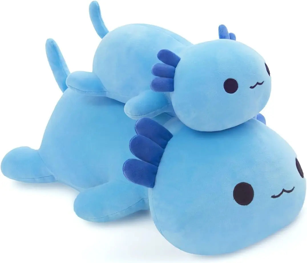Blue Axolotl Plush Pillow, Soft Stuffed Animal Toy, 12 Inch