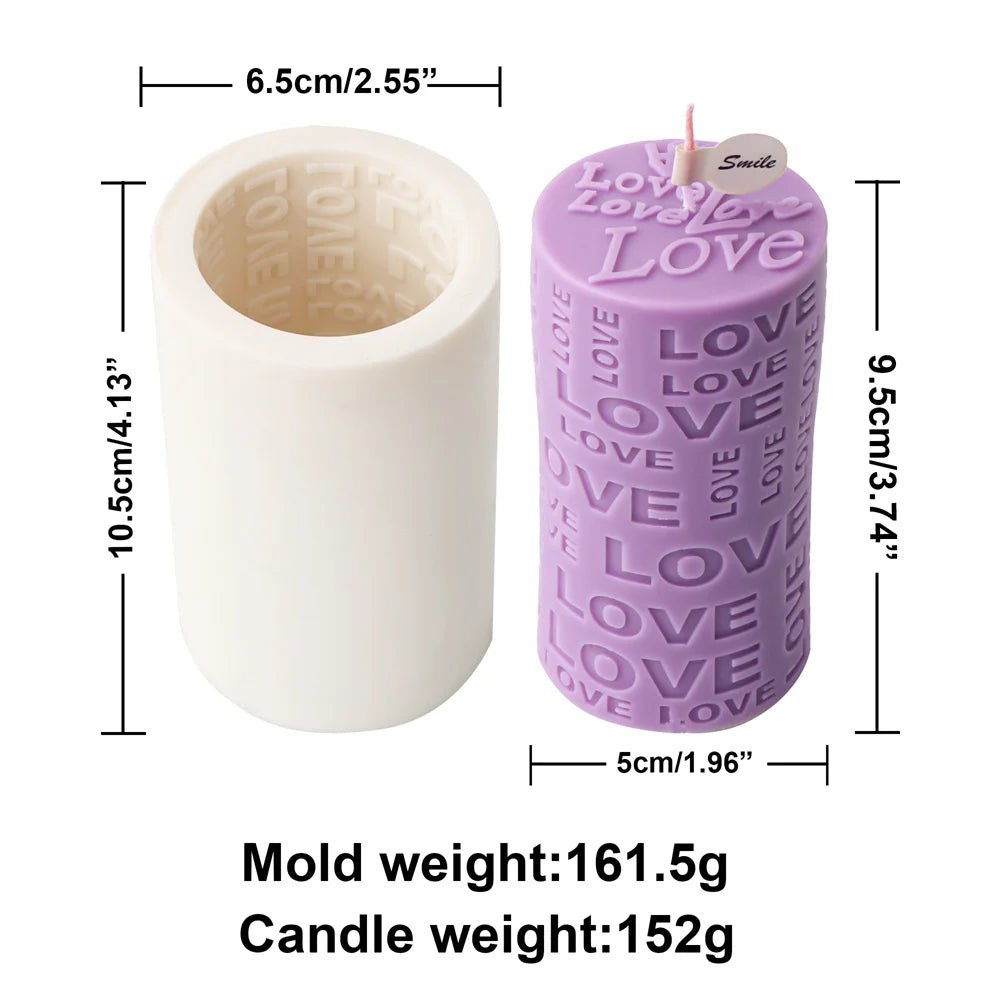 Cubic Love Letter Candle Molds Scented Plaster Resin Craft Making Cube