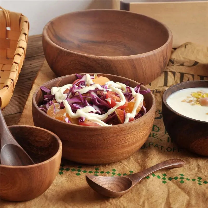 A84E-2X Acacia  Wooden Bowl 5.1X2.4Inch