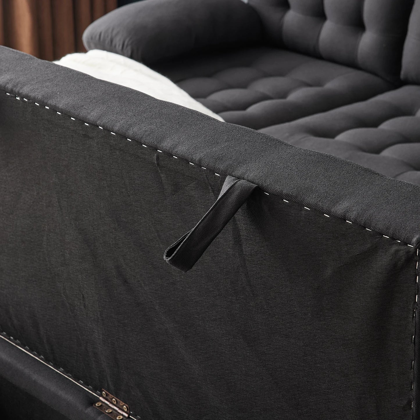 Storage Ottoman Bench, 51-inch Large Tufted Foot Rest