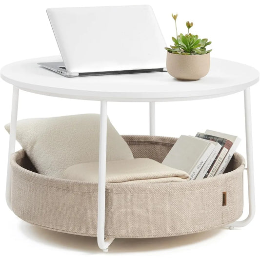 Coffee Table with Storage, Round Center Table