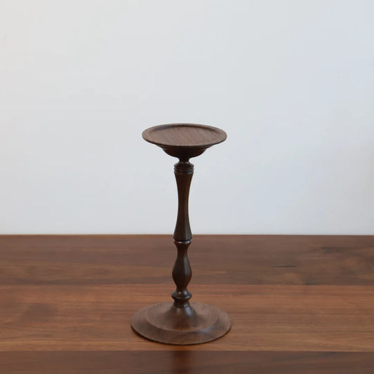 Candlestick black walnut wooden candlestick hand-turned